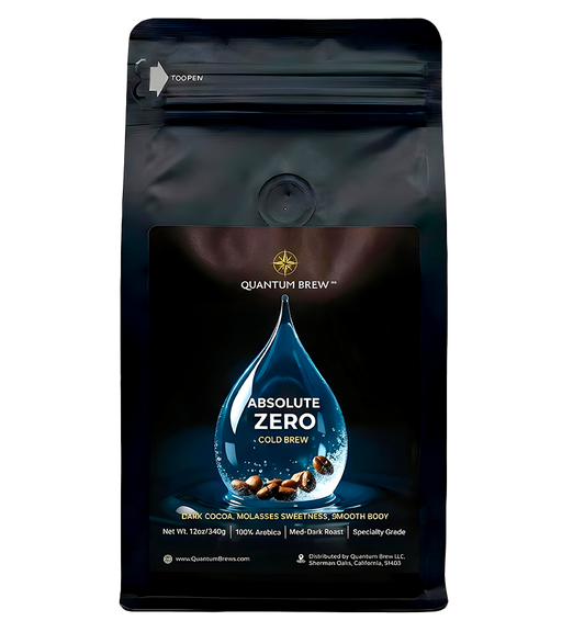 Absolute Zero Cold Brew coffee bag on light background
