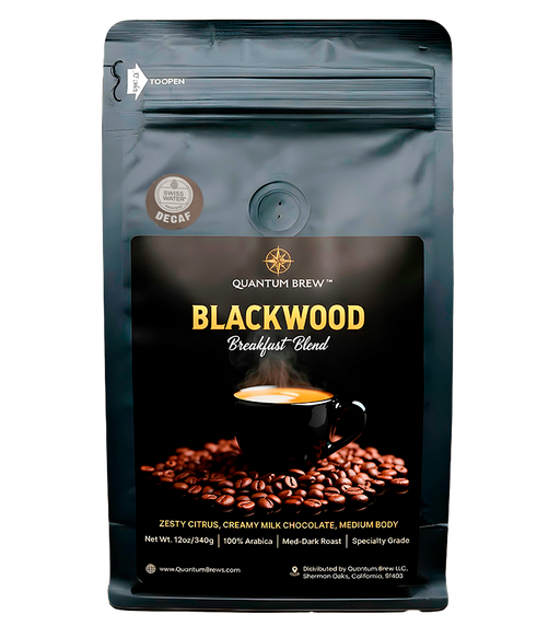 Blackwood Breakfast Blend Decaf Quantum Brew Coffee bag