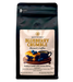 Blueberry crumble flavored coffee bag on light background