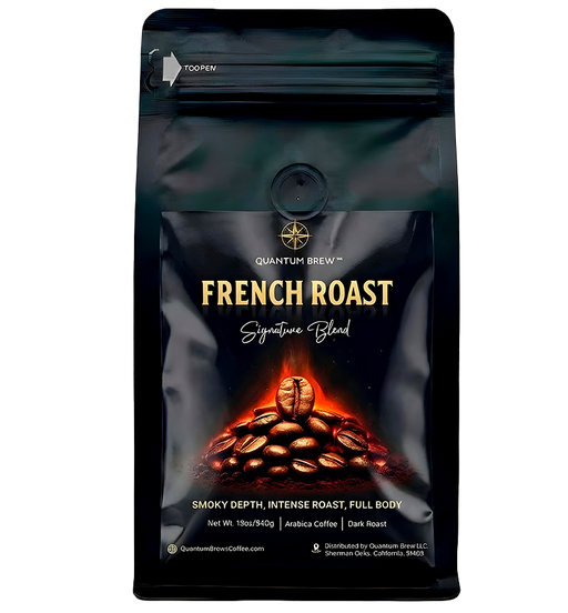 French Roast coffee bag on light background