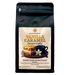 Vanilla caramel flavored coffee bag on light background